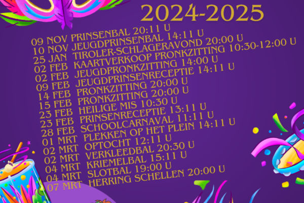 Prikbordprogramma 2024-2025